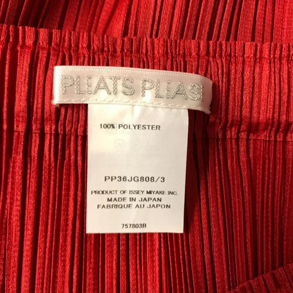 PLEATS PLEASE by ISSEY MIYAKE Size S Red Polyester Pleated Long Skirt